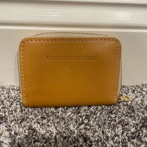 Portland Leather Small Zip Wallet - Sunflower